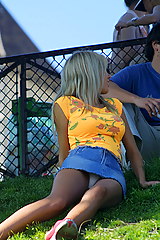 Hot public upskirt pics of gorgeous blonde